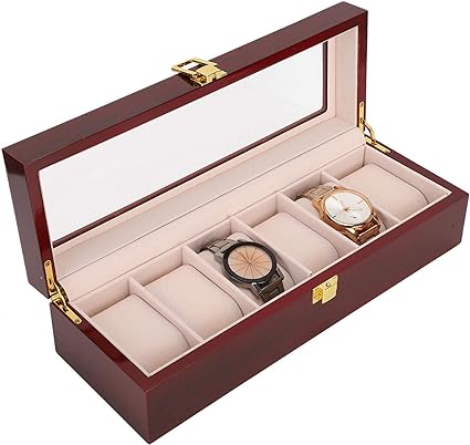 6 SLOT WOODEN WATCH BOX