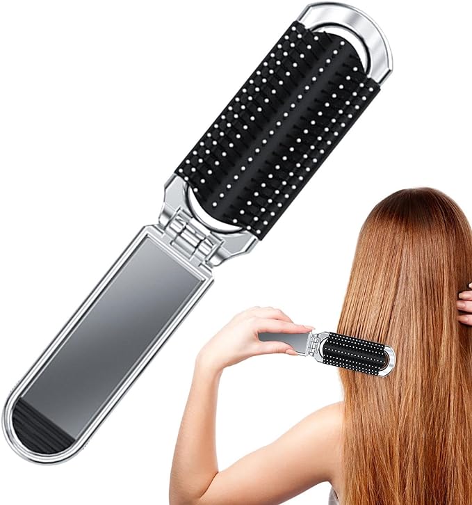 FOLDING HAIR BRUSH PORTABLE TRAVEL COMB