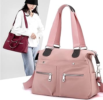 FASHIONABLE WATERPROOF STORAGE BAG LARGE CAPACITY NYLON MADE LADIES VANITY SHOULDER BAG