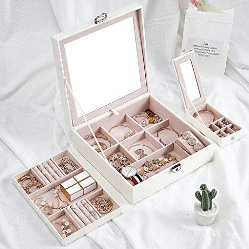 Jewelry Box,Huge Jewelry Box Organizer Women Girls Teens Storage Case for Earring Necklace Bracelet Watch with Lock Large (white)