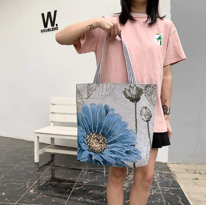 Canvas tote side bag for girls